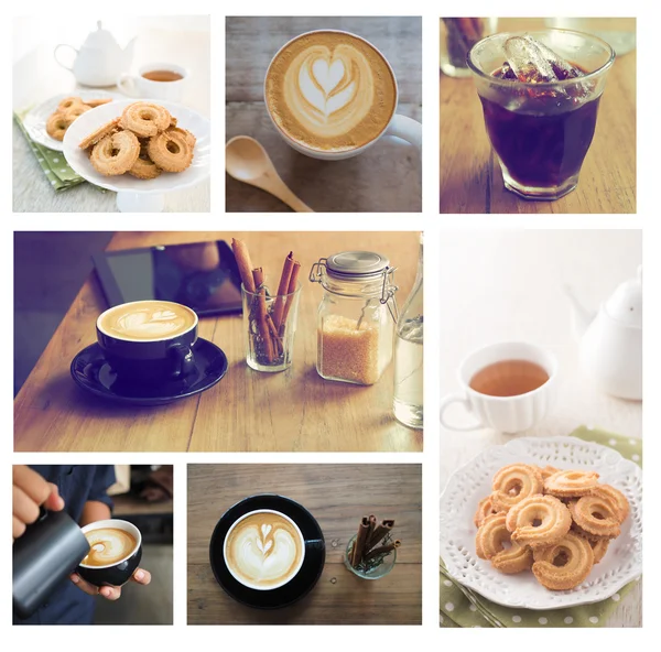 Koffie collage — Stockfoto