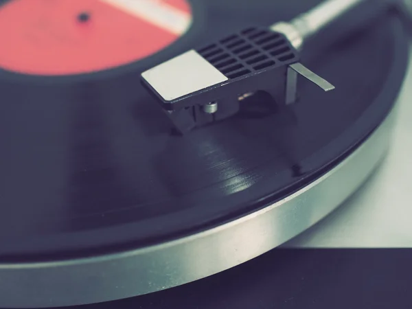 Close up vintage turntable with record — Stock Photo, Image