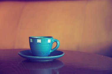 Kahve Tablo kahve dükkanı üzerinde Vintage renk tonu