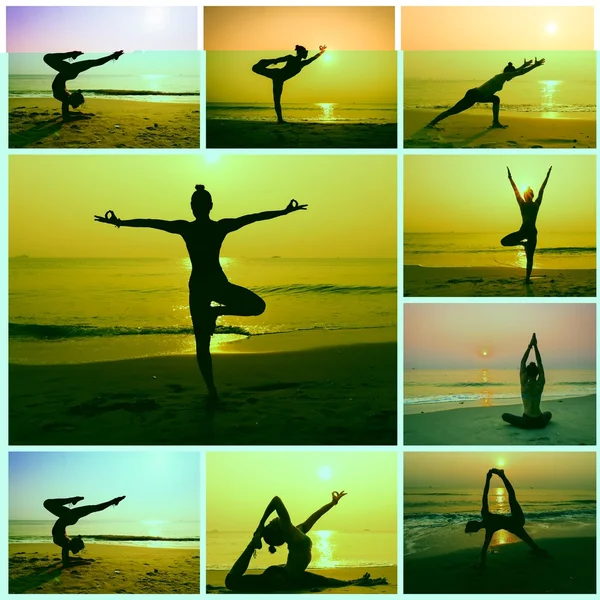 Woman practicing yoga — Stock Photo, Image