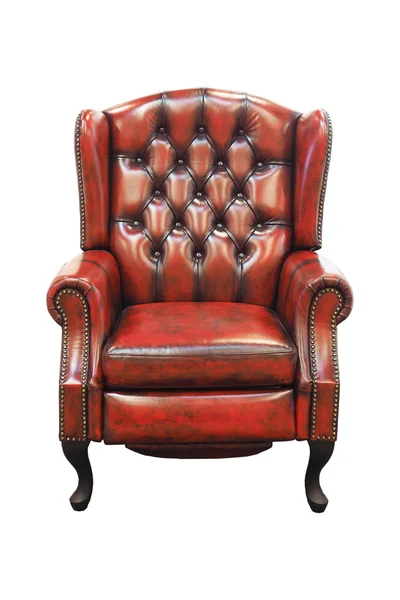 Beyaz arka plan üzerinde Vintage kırmızı koltuk