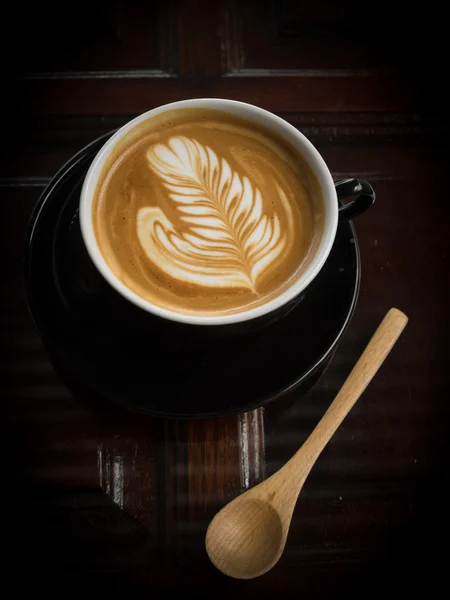 How to make coffee latte art — Stock Photo, Image