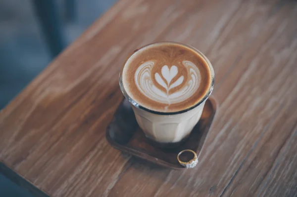 Cup of coffee latte art — Stock Photo, Image