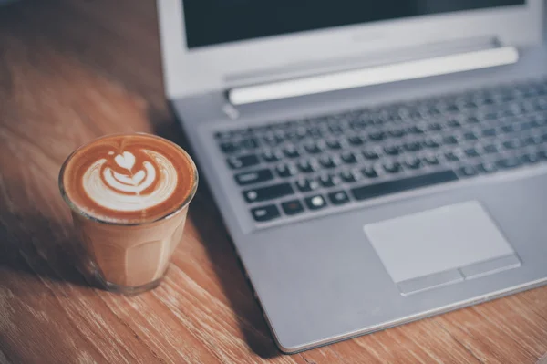 Tasse Kaffee Latte Art — Stockfoto