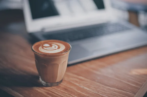 Tasse Kaffee Latte Art — Stockfoto