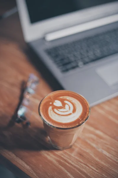 Cup of coffee latte art — Stock Photo, Image