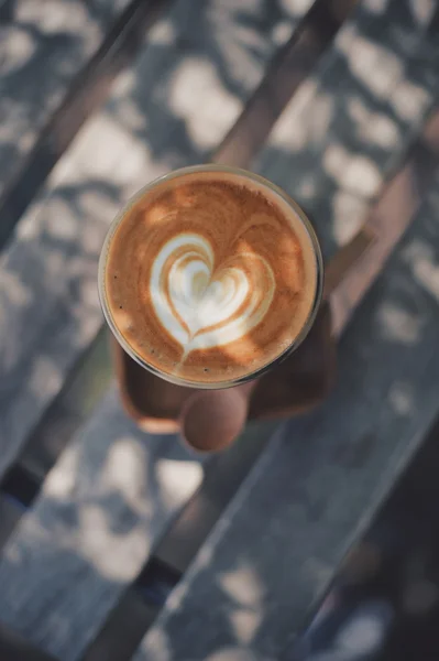 Secangkir kopi latte art — Stok Foto