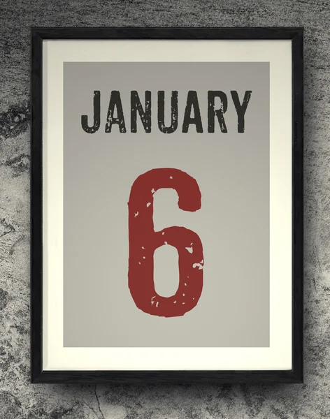 January calendar on the photo frame — Stock Photo, Image