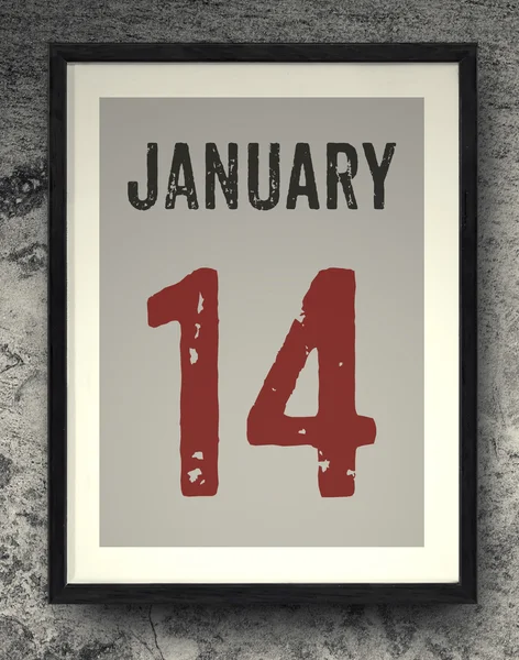 Январь календарь на фоторамке — стоковое фото