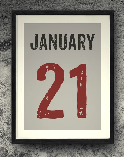 Calendario de enero en el marco de fotos —  Fotos de Stock
