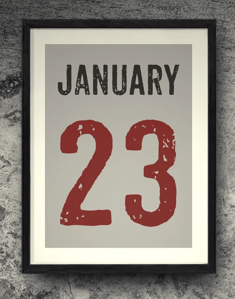 Январь календарь на фоторамке — стоковое фото