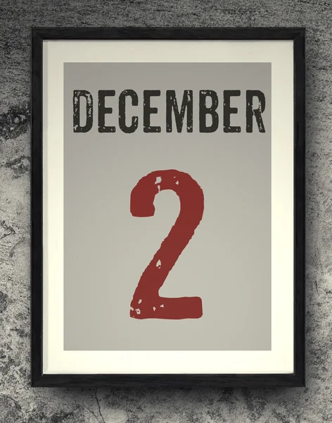Calendário de dezembro na moldura da foto — Fotografia de Stock
