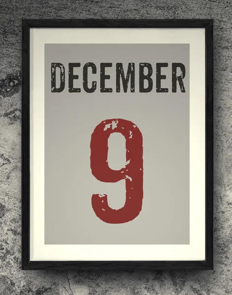 December calendar on the photo frame — Stock Photo, Image