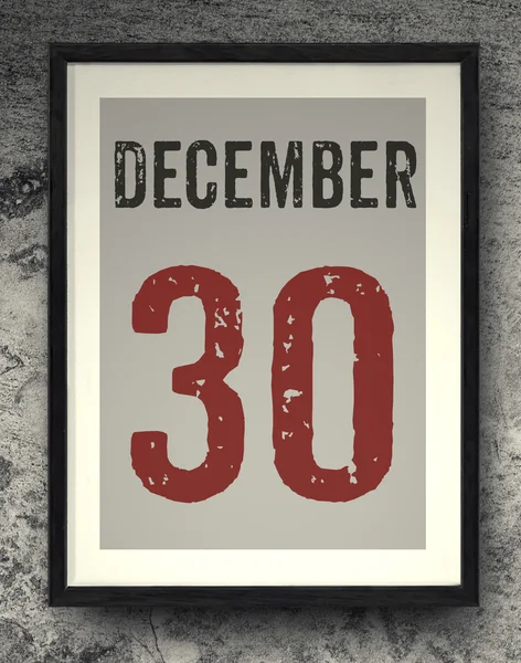 Calendario de diciembre en el marco de fotos — Foto de Stock