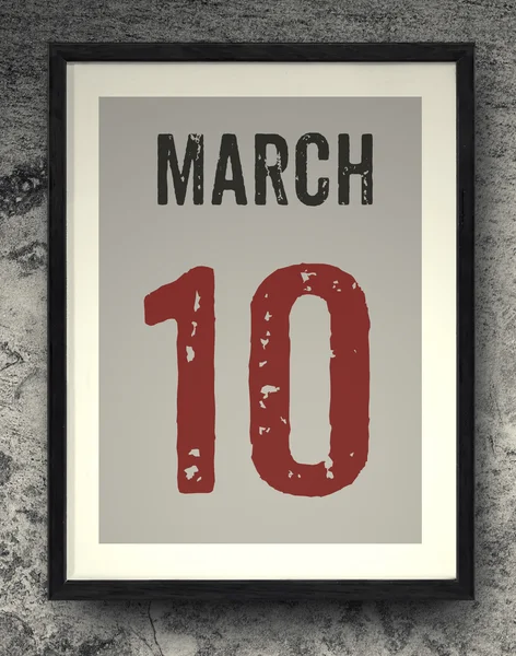 March  calendar on the photo frame — Stock Photo, Image