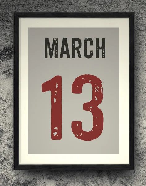 Calendario de marzo en el marco de fotos — Foto de Stock