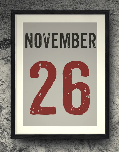 Ноябрь календарь на фоторамке — стоковое фото