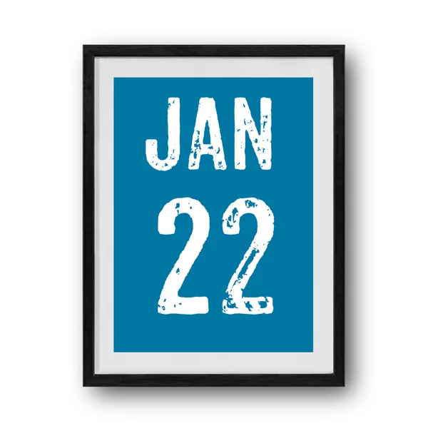 Calendário de janeiro na moldura da foto — Fotografia de Stock