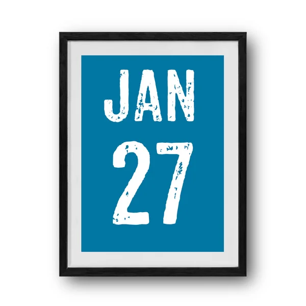 Calendário de janeiro na moldura da foto — Fotografia de Stock
