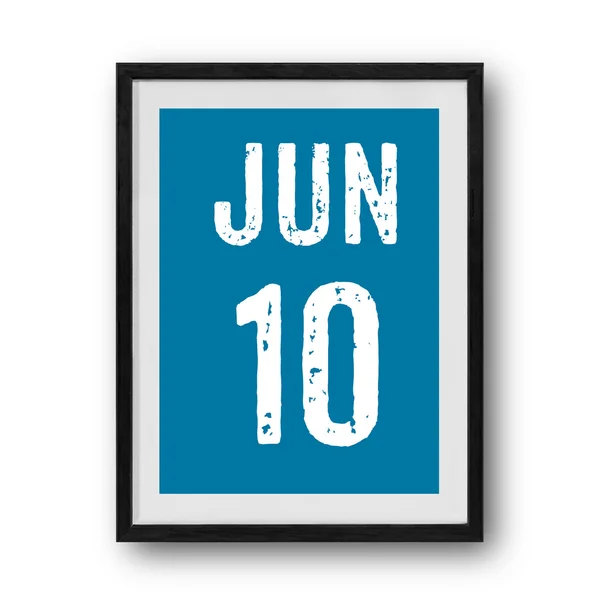 Juni-Kalender auf dem Fotorahmen — Stockfoto