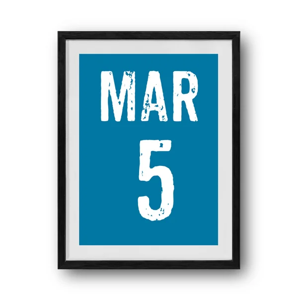 Calendario di marzo sulla cornice fotografica — Foto Stock