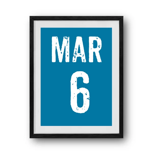 3 月日历上的相框 — 图库照片