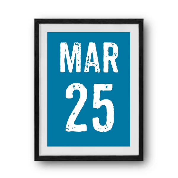Мартовский календарь в фоторамке — стоковое фото