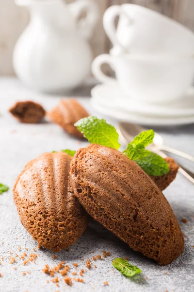 Domácí čokoládové sušenky Madeleine — Stock fotografie