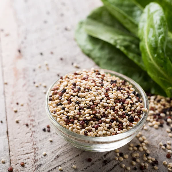 Pile of mixed raw quinoa — Stock Photo, Image