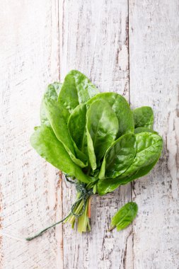 Taze organik kuzukulağı yaprakları