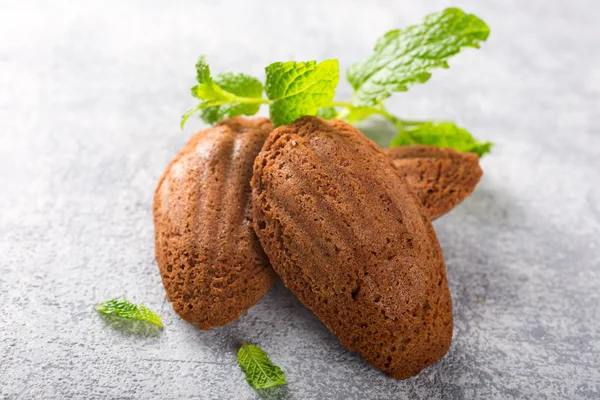 Zelfgemaakte chocolade koekjes Madeleine — Stockfoto