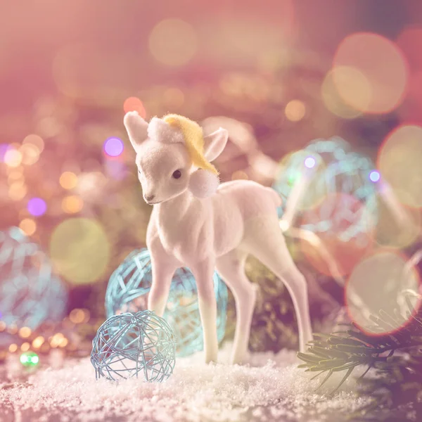 Fondo festivo con árbol de Navidad de madera — Foto de Stock