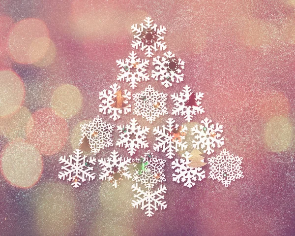 Slavnostní zázemí s dřevěným vánoční strom — Stock fotografie