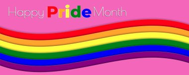 Metin içeren gurur ayı vektör illüstrasyon kartı kavramı