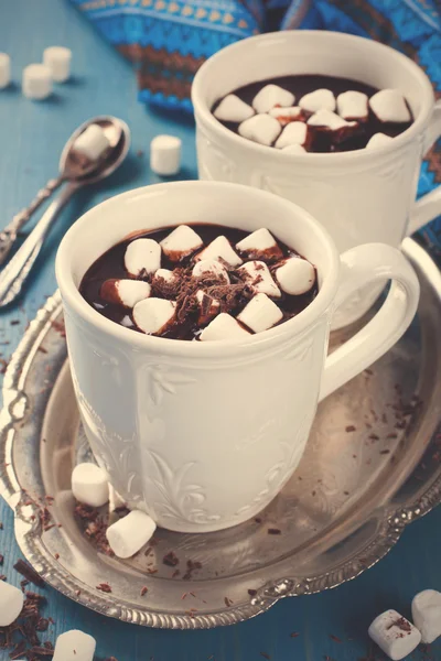 Amandel chocolade melk met marshmallow — Stockfoto