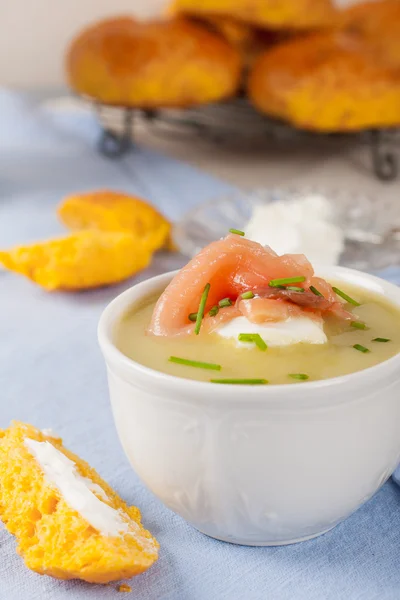 Köstliche Lauchcremesuppe — Stockfoto