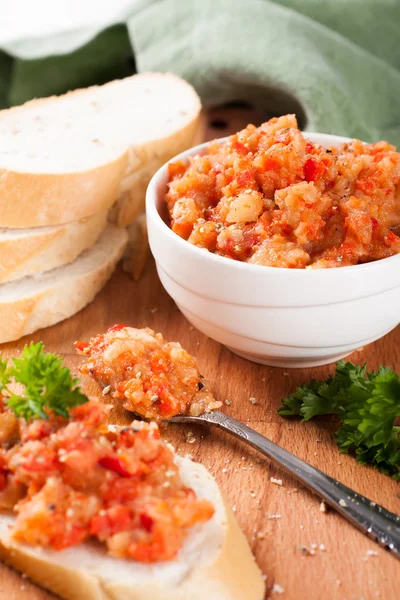 Eggplant salad in bowl — Stock Photo, Image