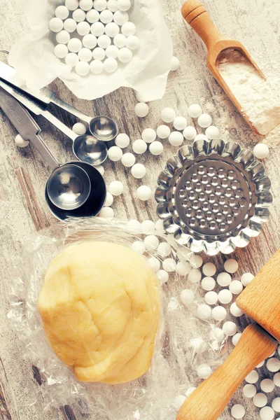 Ingrediënten voor deeg bodem voor quiche, tart. — Stockfoto