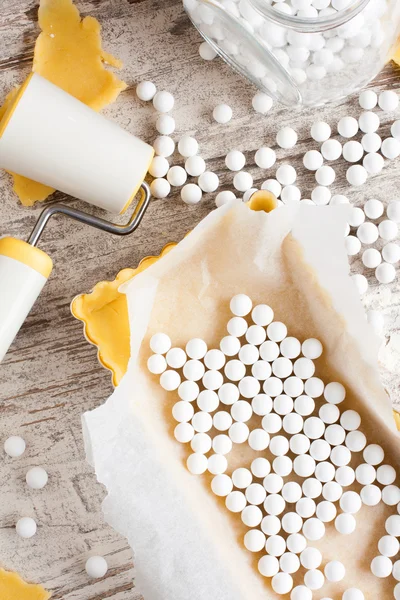 Ingredientes para fondo de masa para quiche, tarta . — Foto de Stock