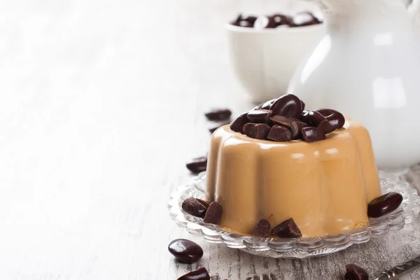 Kaffe pannacotta med choklad godis — Stockfoto