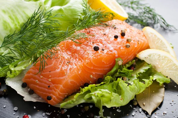 Delicious salmon fillet, rich in omega 3 oil — Stock Photo, Image