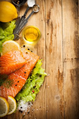 Lezzetli somon fileto, omega 3 yağ içinde zengin