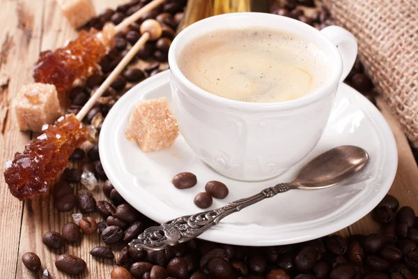 Espresso kahve Kupası ve kahve kap — Stok fotoğraf