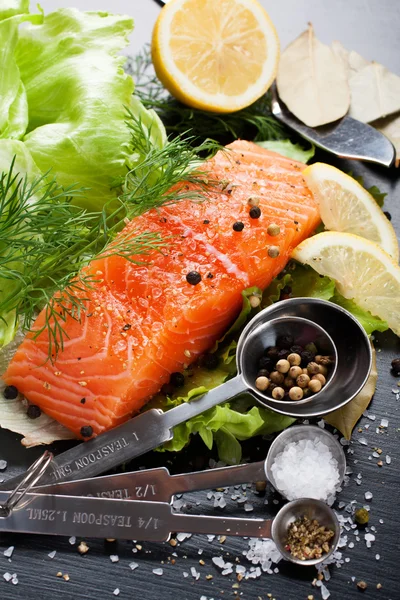 Delicious salmon fillet, rich in omega 3 oil — Stock Photo, Image