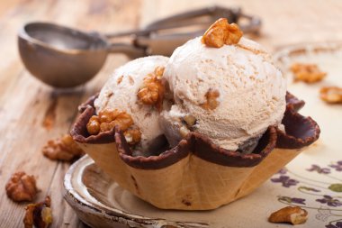 Taze somun dondurma waffle Kupası