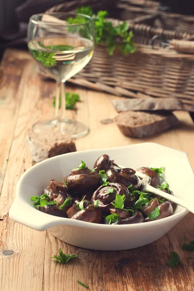 Baked champignons mushrooms — Stock Photo, Image