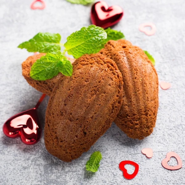 Biscoitos caseiros de chocolate Madeleine — Fotografia de Stock