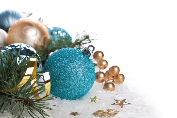 Christmas composition with blue ball — Stock Photo, Image