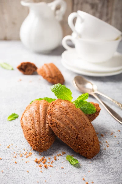 Zelfgemaakte chocolade koekjes Madeleine — Stockfoto