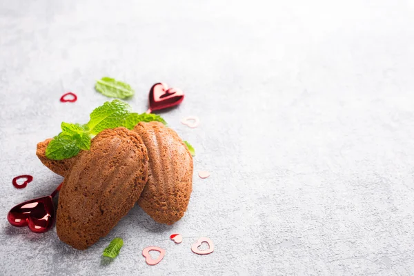 Zelfgemaakte chocolade koekjes Madeleine — Stockfoto